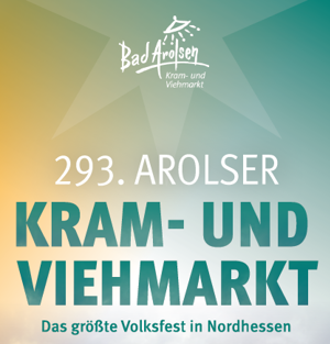 Werbebild mit Hyperlink zum Bad Arolser Kram und Viehmarkt vom 6.-9.August 2026